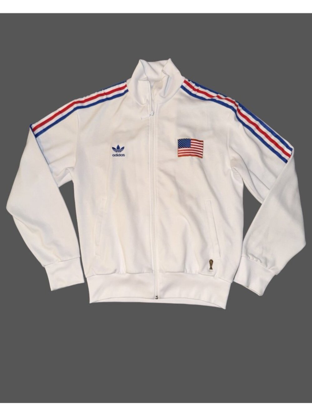 Adidas Track Jacket FIFA World Cup USA White Y2K Classic Rare Large Vintage 2006